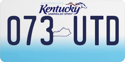 KY license plate 073UTD