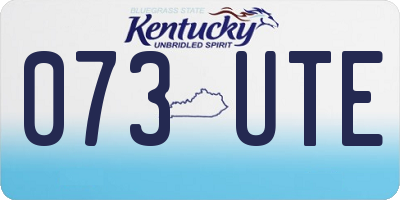 KY license plate 073UTE