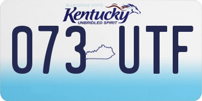 KY license plate 073UTF