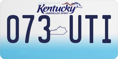 KY license plate 073UTI