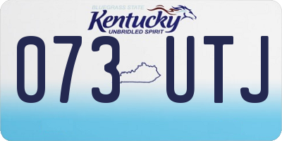 KY license plate 073UTJ