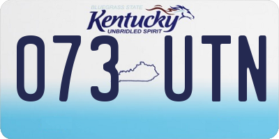 KY license plate 073UTN