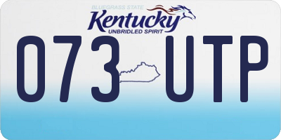 KY license plate 073UTP