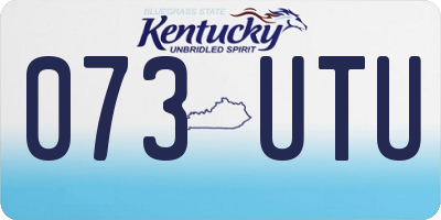 KY license plate 073UTU