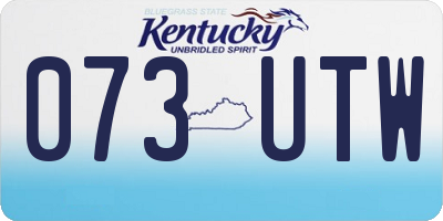 KY license plate 073UTW