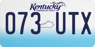 KY license plate 073UTX