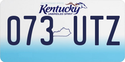 KY license plate 073UTZ