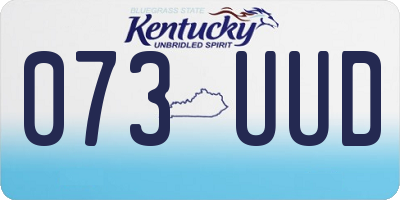 KY license plate 073UUD