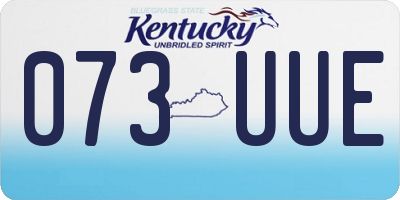 KY license plate 073UUE