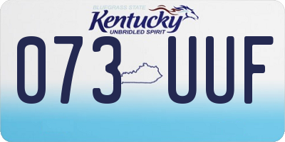KY license plate 073UUF