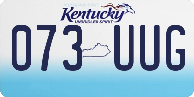 KY license plate 073UUG