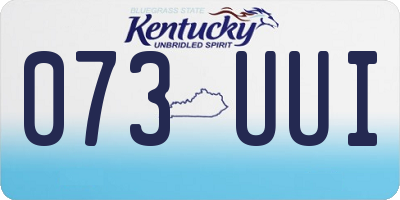 KY license plate 073UUI