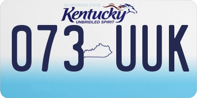 KY license plate 073UUK
