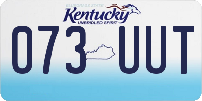 KY license plate 073UUT