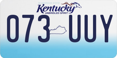 KY license plate 073UUY