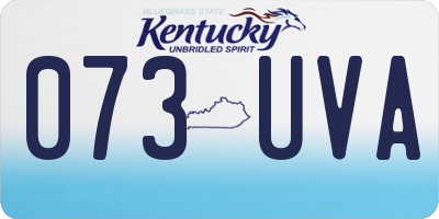 KY license plate 073UVA