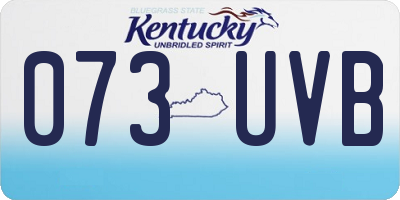 KY license plate 073UVB