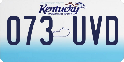 KY license plate 073UVD