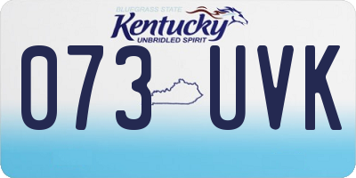 KY license plate 073UVK