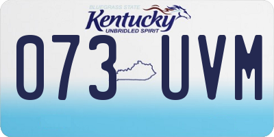 KY license plate 073UVM