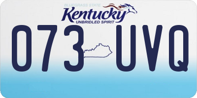 KY license plate 073UVQ