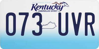 KY license plate 073UVR