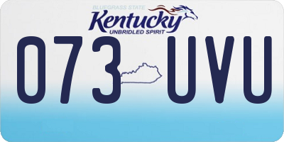 KY license plate 073UVU