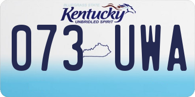 KY license plate 073UWA