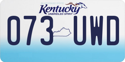 KY license plate 073UWD