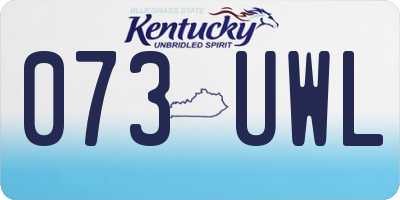 KY license plate 073UWL