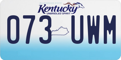 KY license plate 073UWM