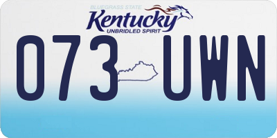 KY license plate 073UWN