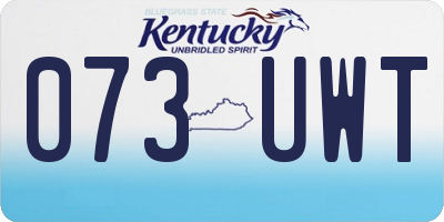 KY license plate 073UWT