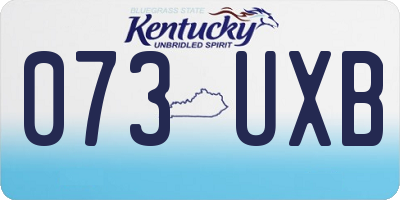 KY license plate 073UXB