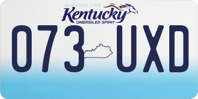 KY license plate 073UXD