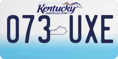 KY license plate 073UXE