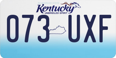 KY license plate 073UXF