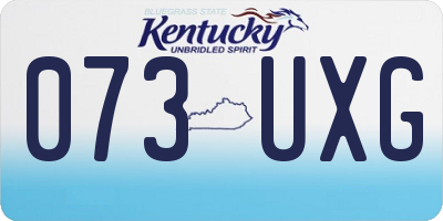 KY license plate 073UXG