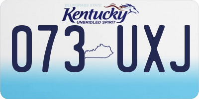 KY license plate 073UXJ