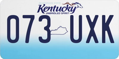 KY license plate 073UXK