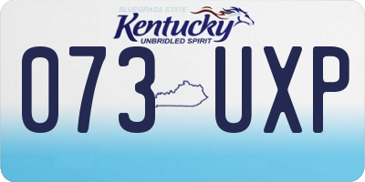 KY license plate 073UXP