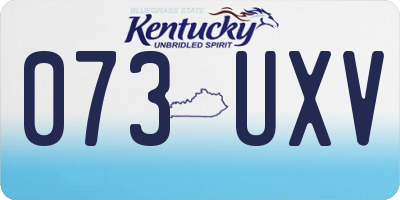 KY license plate 073UXV