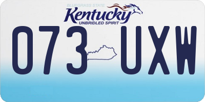 KY license plate 073UXW