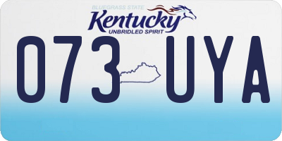 KY license plate 073UYA