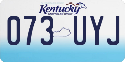 KY license plate 073UYJ