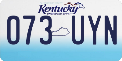 KY license plate 073UYN
