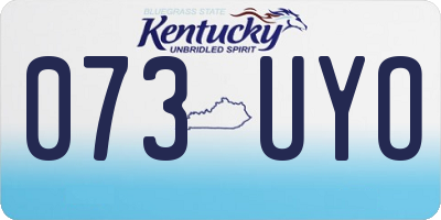 KY license plate 073UYO