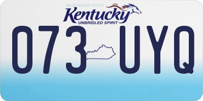 KY license plate 073UYQ