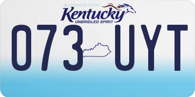 KY license plate 073UYT