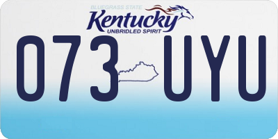 KY license plate 073UYU